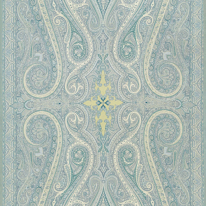 Schumacher Pasha Paisley Sky Fabric Sample 174802