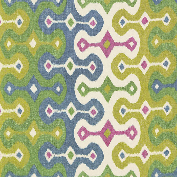 Schumacher Darya Ikat Jewel Fabric Sample 174834