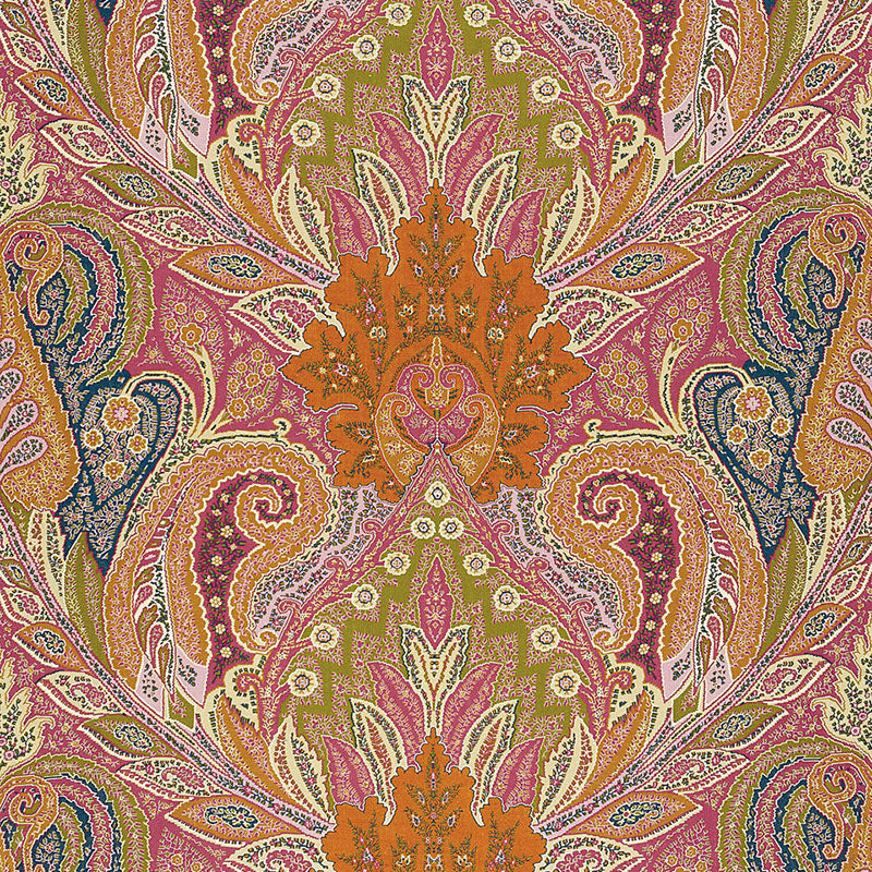 Schumacher Cambay Paisley Print Sandalwood Fabric Sample 174880