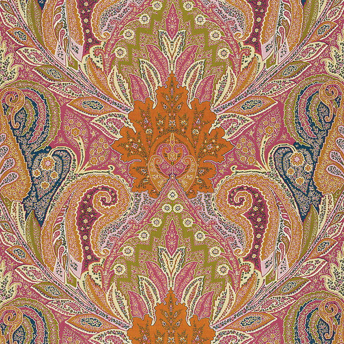 Schumacher Cambay Paisley Print Sandalwood Fabric Sample 174880