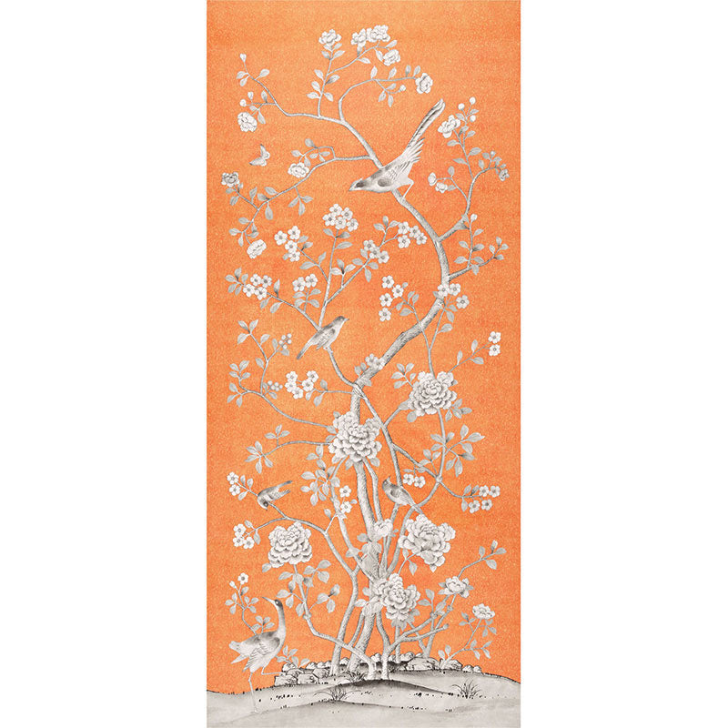 Schumacher Chinois Palais Tangerine Fabric 175044