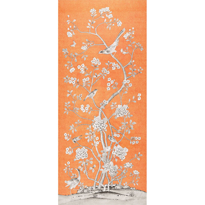 Schumacher Chinois Palais Tangerine Fabric Sample 175044