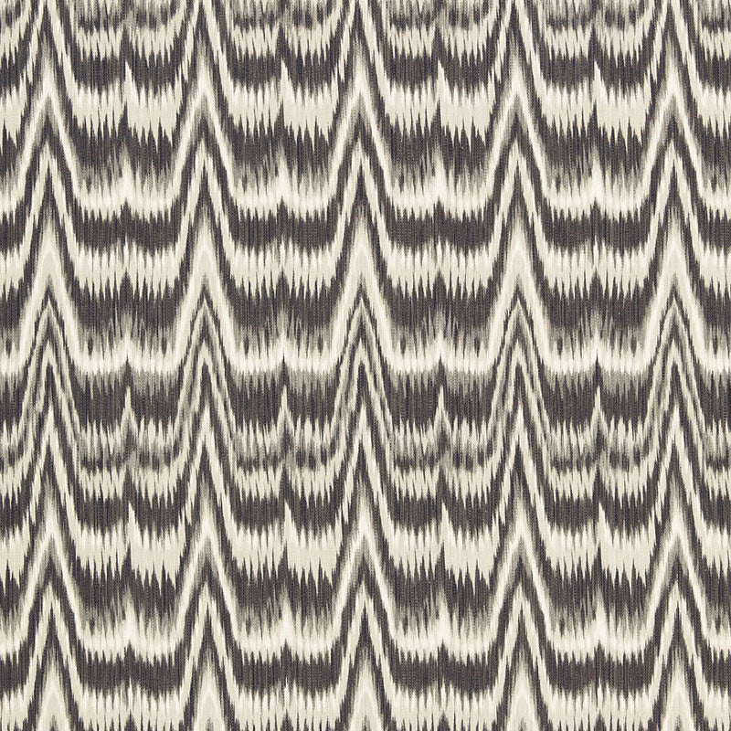 Schumacher Kamalia Ikat Print Smoke Fabric 175122