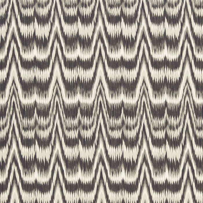 Schumacher Kamalia Ikat Print Smoke Fabric 175122