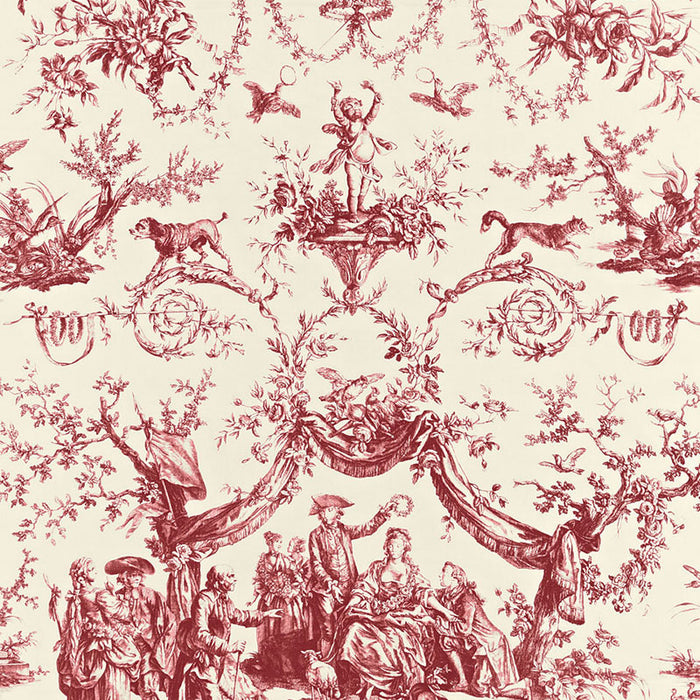 Schumacher Le Couronnement De La Rosiere Rouge Fabric 175270