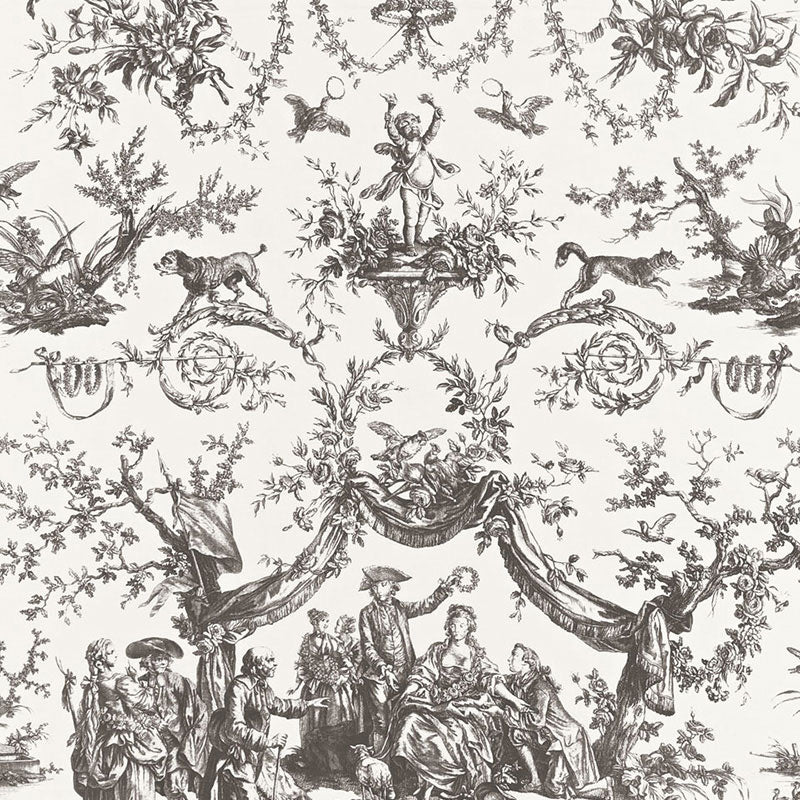 Schumacher Le Couronnement De La Rosiere Grisaille Fabric 175273