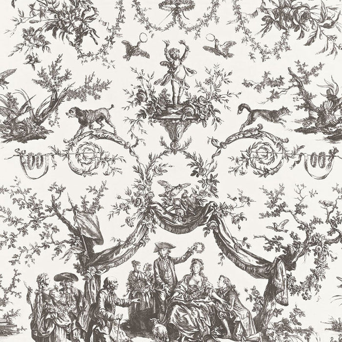 Schumacher Le Couronnement De La Rosiere Grisaille Fabric Sample 175273