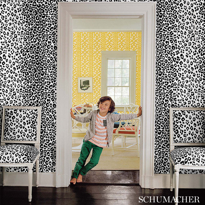 Schumacher Iconic Leopard Ink Fabric 175720