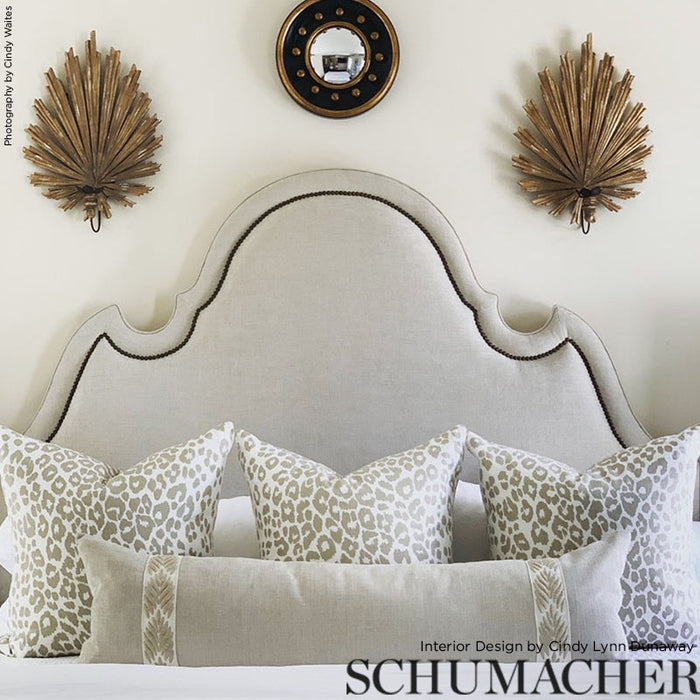 Schumacher Iconic Leopard Linen Fabric Sample 175721