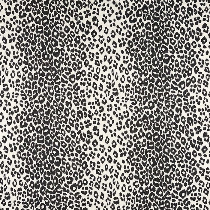 Schumacher Iconic Leopard Graphite Fabric Sample 175722