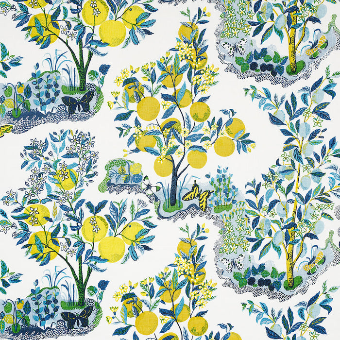 Schumacher Citrus Garden Pool Fabric Sample 175761