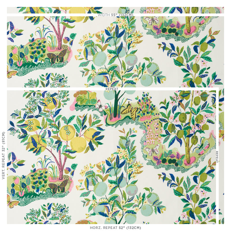 Schumacher Citrus Garden Lime Fabric 175762