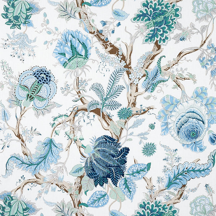 Schumacher Indian Arbre Peacock & Emerald Fabric Sample 175784