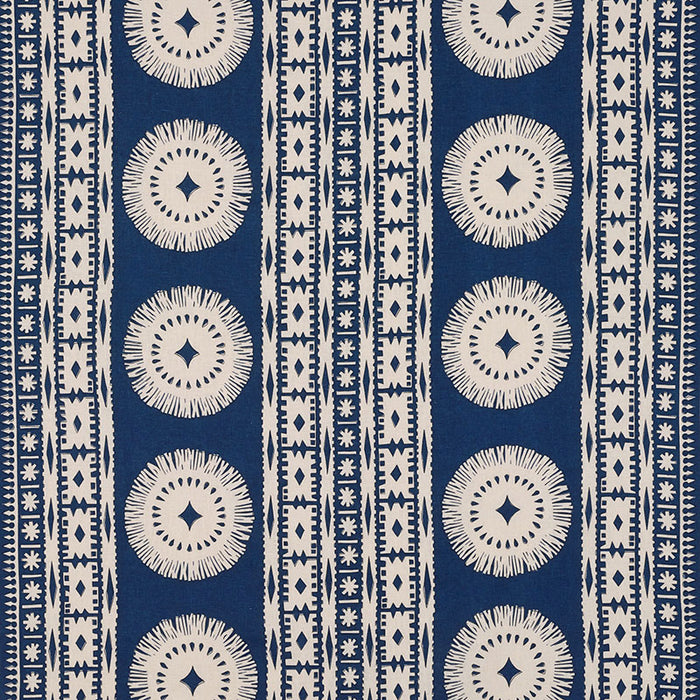 Schumacher Bora Bora Print Marine Fabric 175841