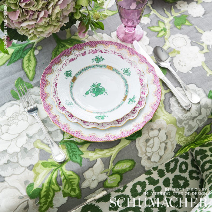 Schumacher Bermuda Blossoms Slate Fabric 175872