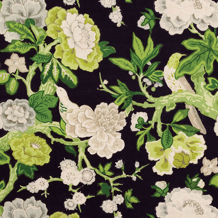 Schumacher Bermuda Blossoms Jet Fabric 175873