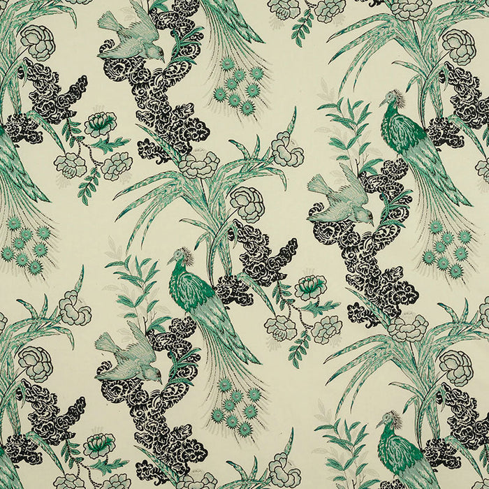 Schumacher Peacock Emerald Fabric Sample 175911