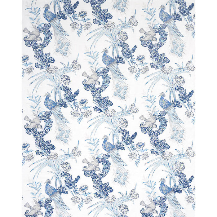 Schumacher Peacock Porcelain Fabric Sample 175915