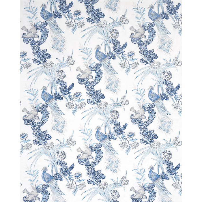 Schumacher Peacock Porcelain Fabric 175915