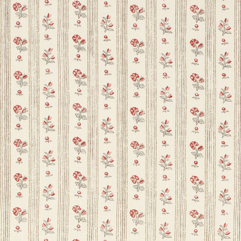 Schumacher Cabanon Stripe Rouge Fabric 175960