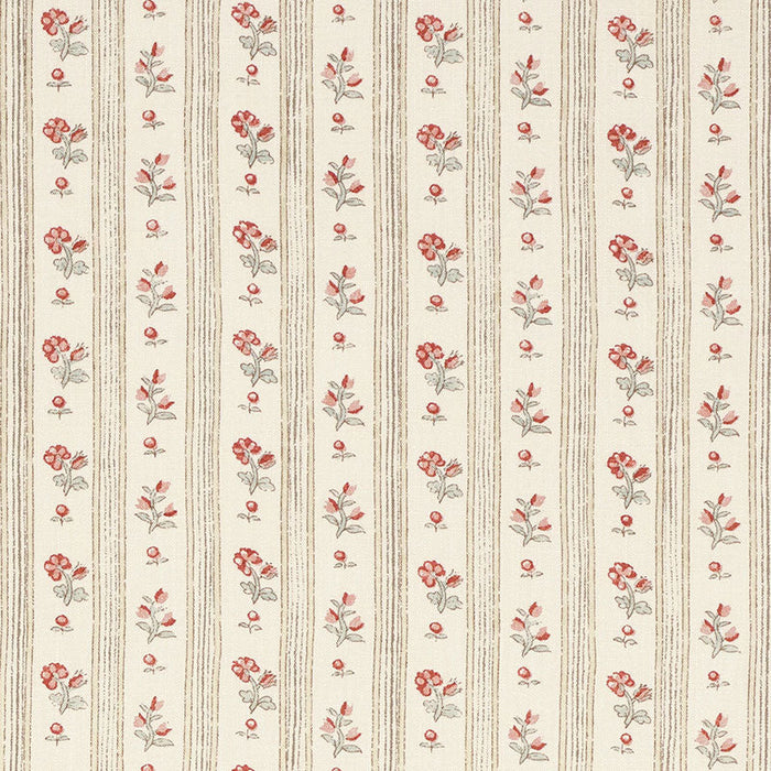 Schumacher Cabanon Stripe Rouge Fabric Sample 175960