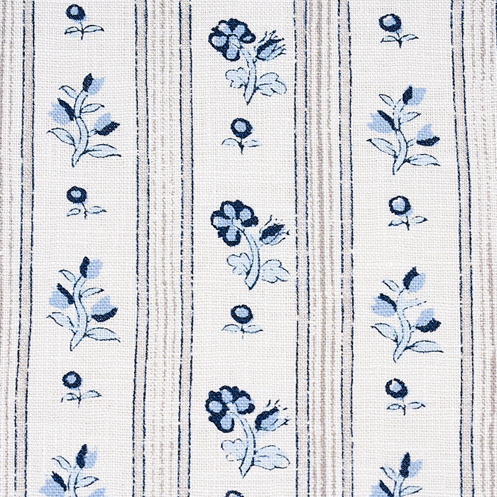 Schumacher Cabanon Stripe Bleu Fabric Sample 175963