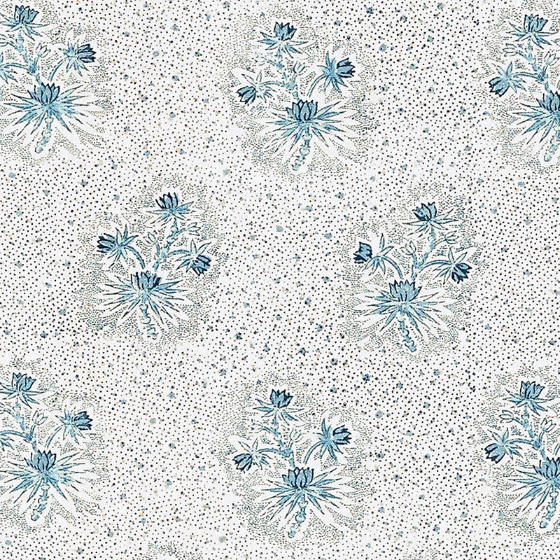 Schumacher Cassis Floral Bleu Fabric 175971