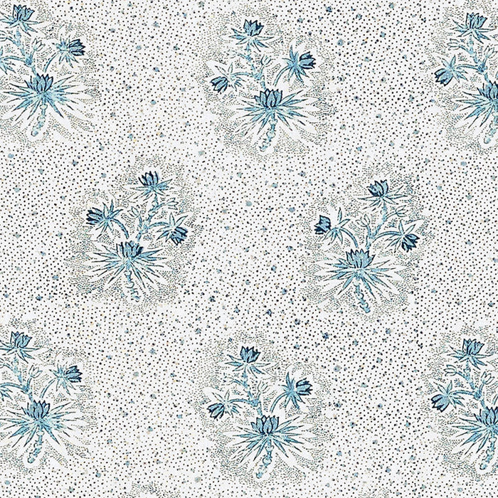 Schumacher Cassis Floral Bleu Fabric Sample 175971