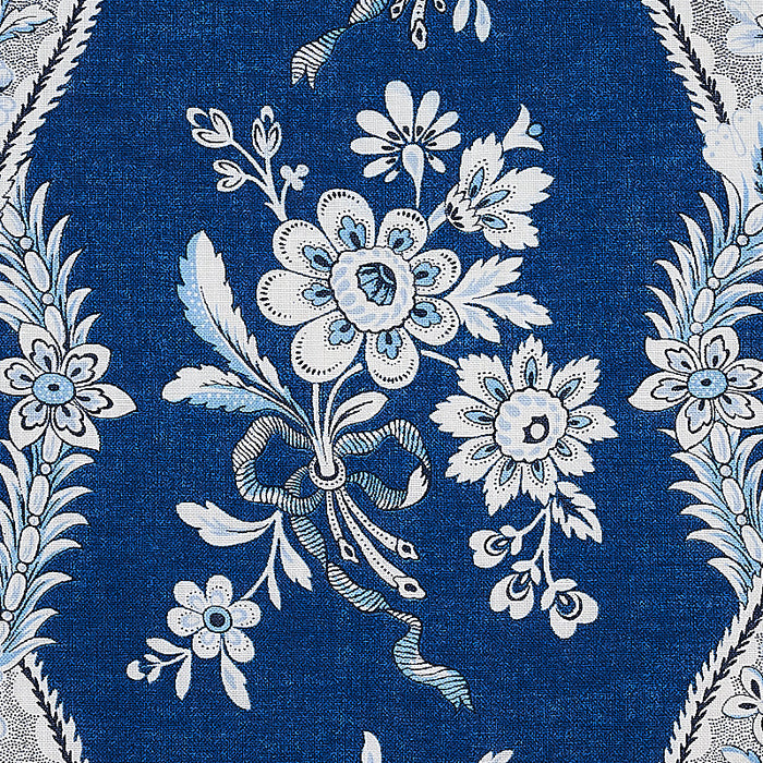 Schumacher Le Castellet Indigo Fabric Sample 175984