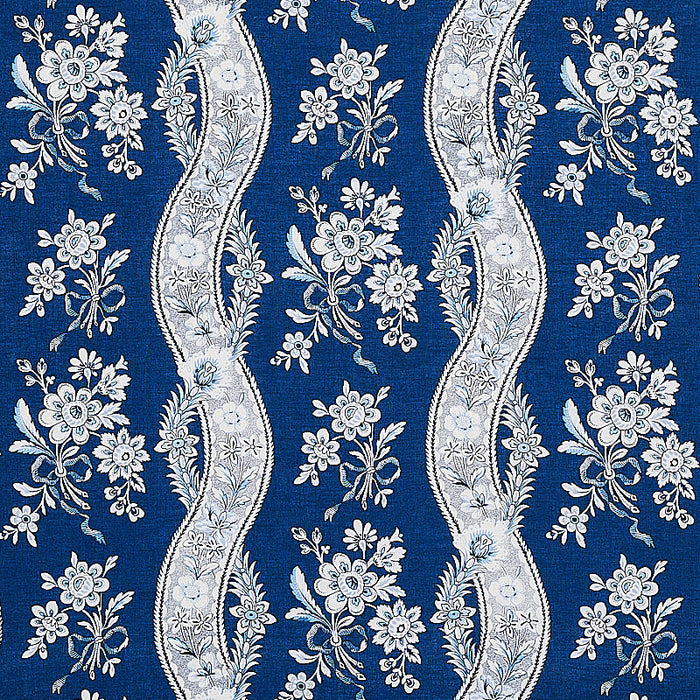 Schumacher Le Castellet Indigo Fabric Sample 175984