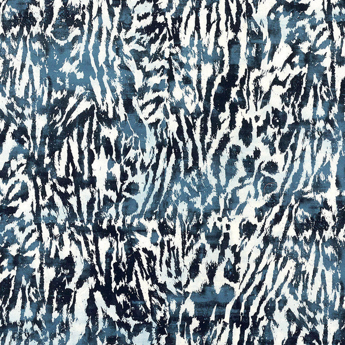 Schumacher Feline Indigo Fabric Sample 175995