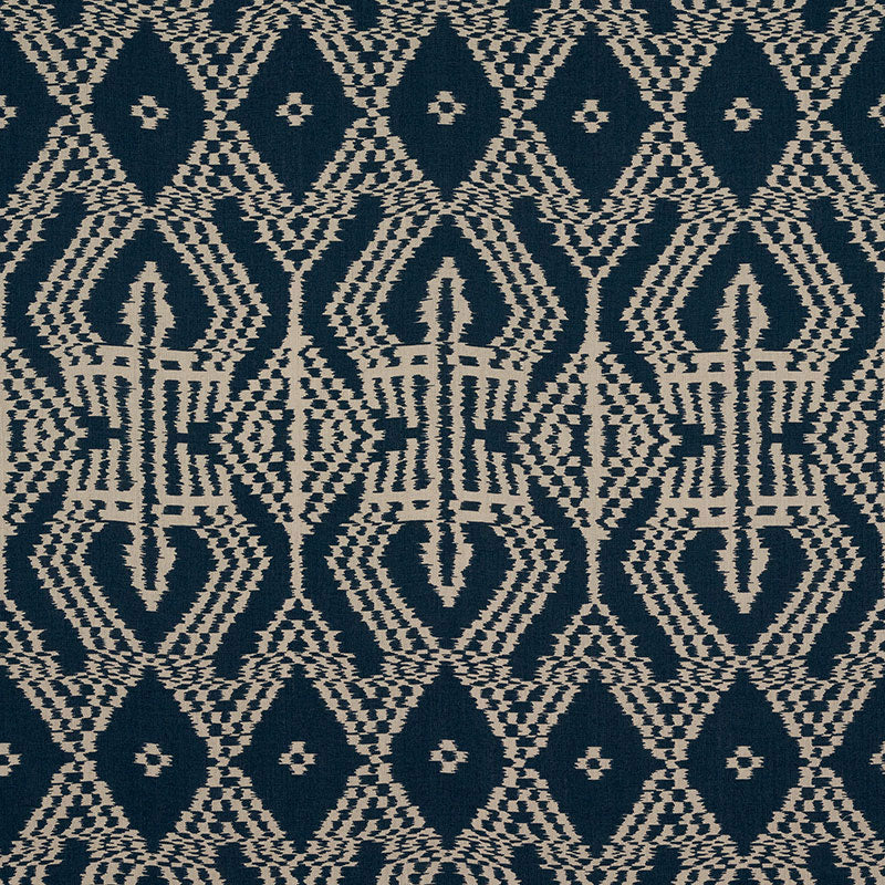 Schumacher Asaka Ikat Indigo Fabric 176095