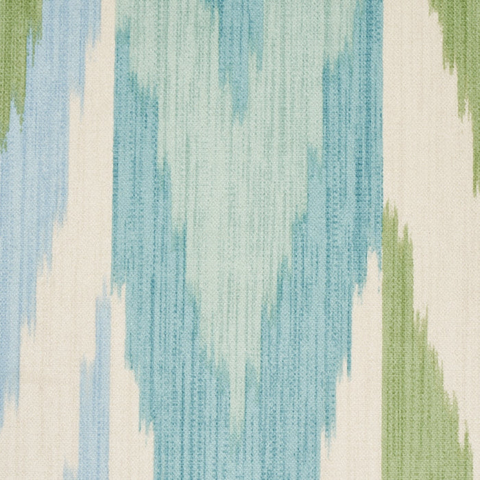 Schumacher Kashgar Velvet Ikat Mineral & Leaf Fabric Sample 176103