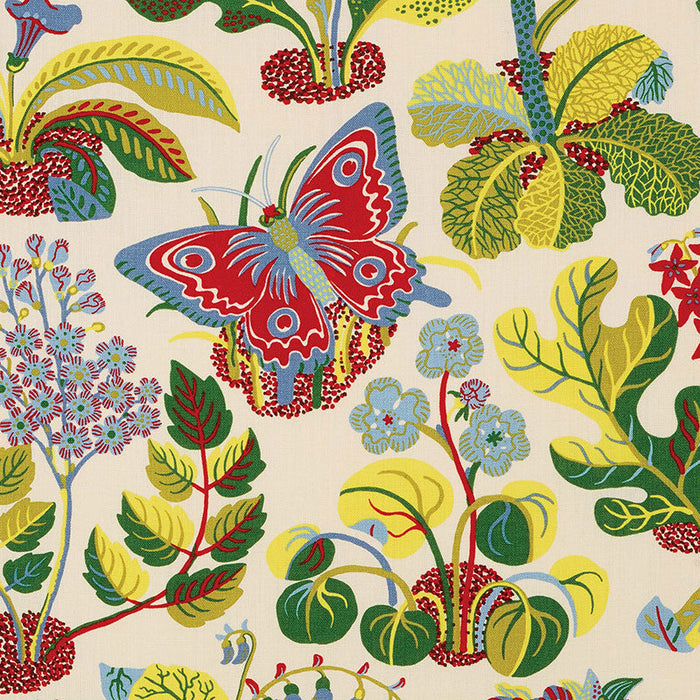 Schumacher Exotic Butterfly Multi Fabric Sample 176181