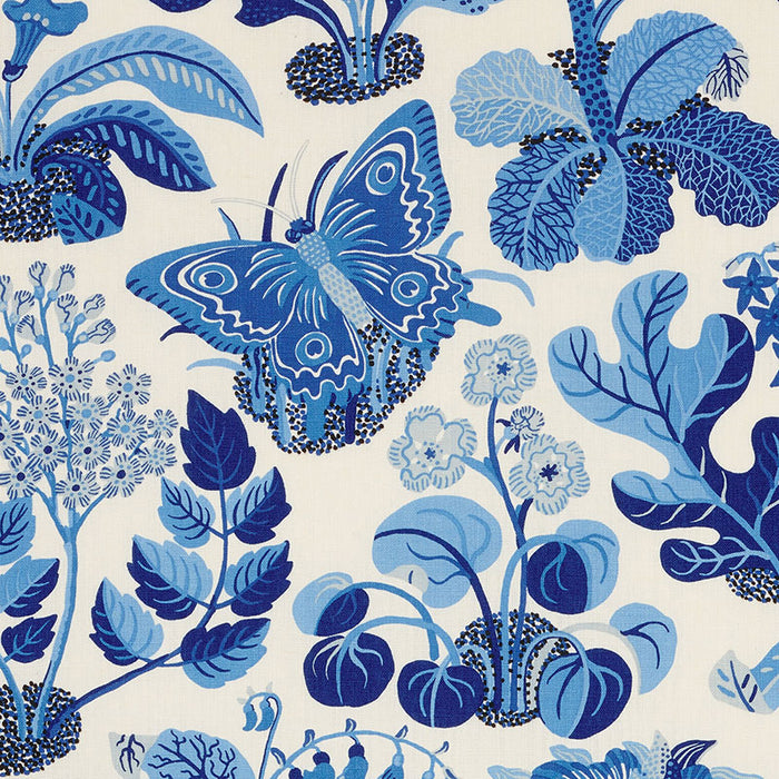 Schumacher Exotic Butterfly Marine Fabric 176183