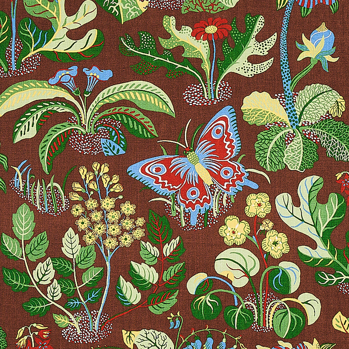 Schumacher Exotic Butterfly Brown Fabric 176186