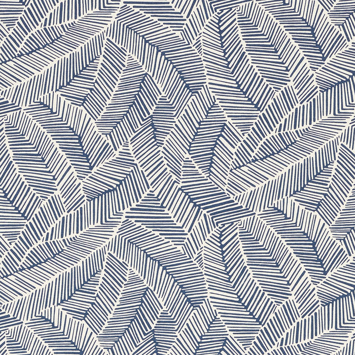 Schumacher Abstract Leaf Navy Fabric Sample 176222