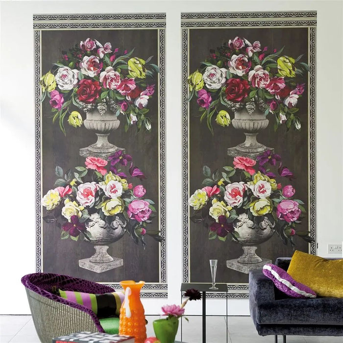 Designers Guild Ornamental Garden Panel Print Slate Wallpaper P551/01