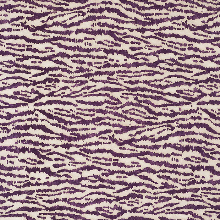 Schumacher Animaux Eggplant Fabric Sample 176374