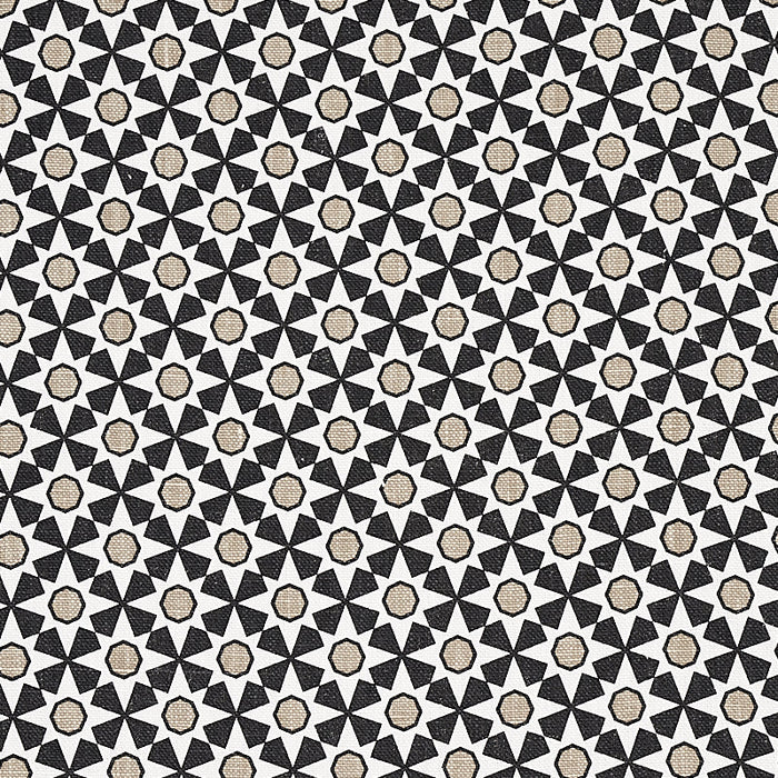 Schumacher Serendipity Black & Taupe Fabric Sample 176421