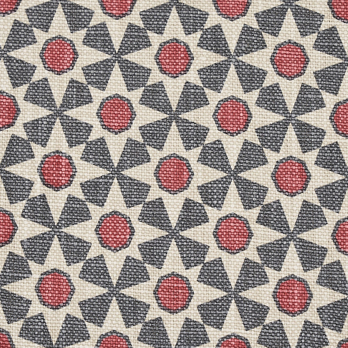 Schumacher Serendipity Slate & Rouge Fabric Sample 176424