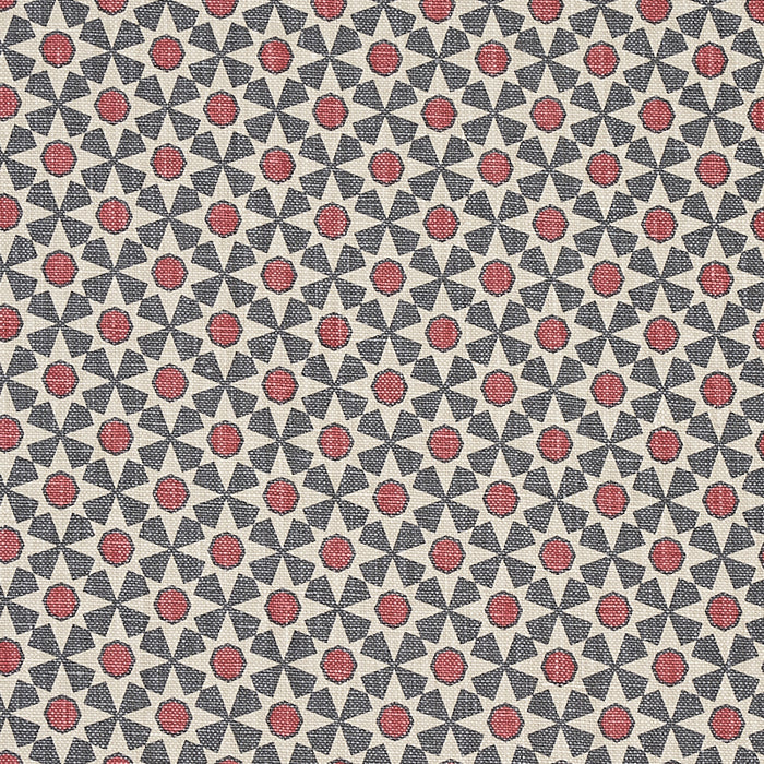 Schumacher Serendipity Slate & Rouge Fabric 176424