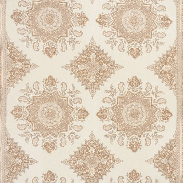 Schumacher Montecito Medallion Neutral Fabric Sample 176480