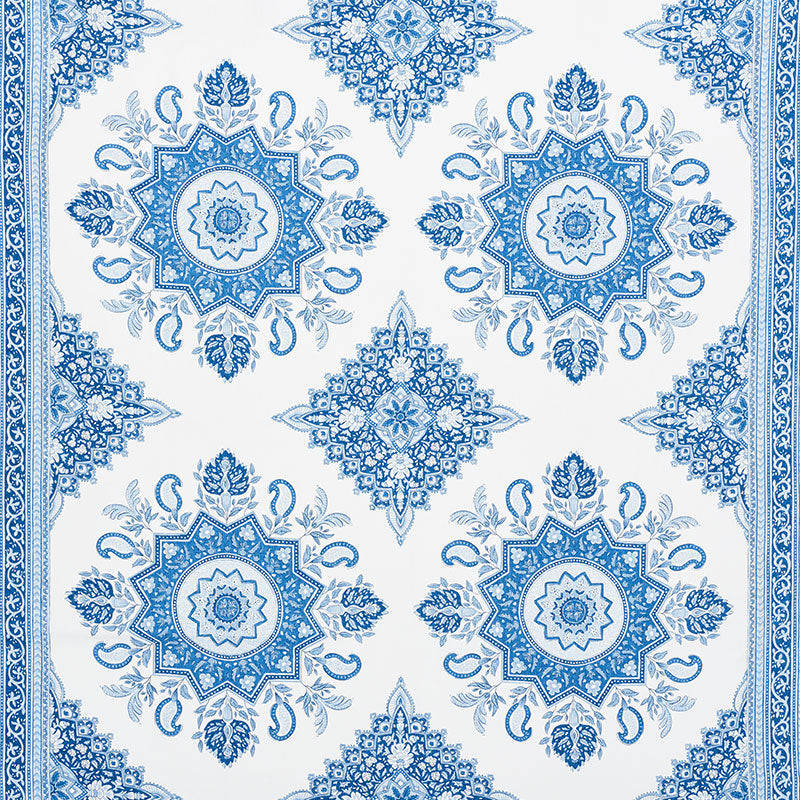 Schumacher Montecito Medallion Indigo Fabric 176481