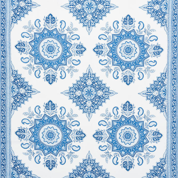 Schumacher Montecito Medallion Indigo Fabric Sample 176481