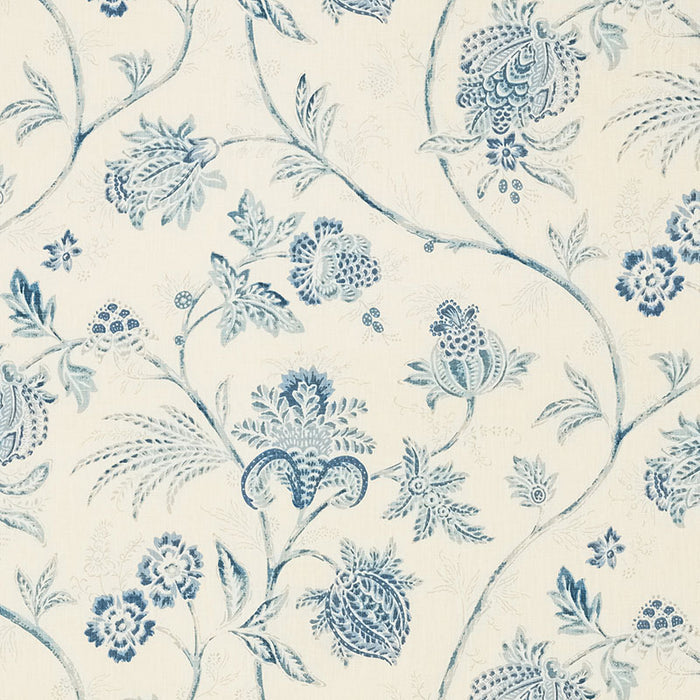 Schumacher Chinoiserie Vine China Blue Fabric 176490