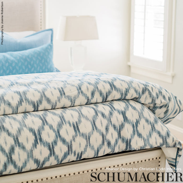 Schumacher Santa Monica Ikat Indigo Fabric 176502