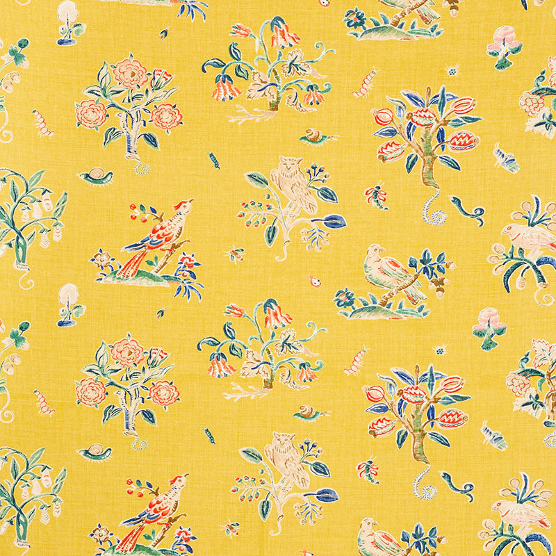 Schumacher Magical Menagerie Yellow Fabric 176751