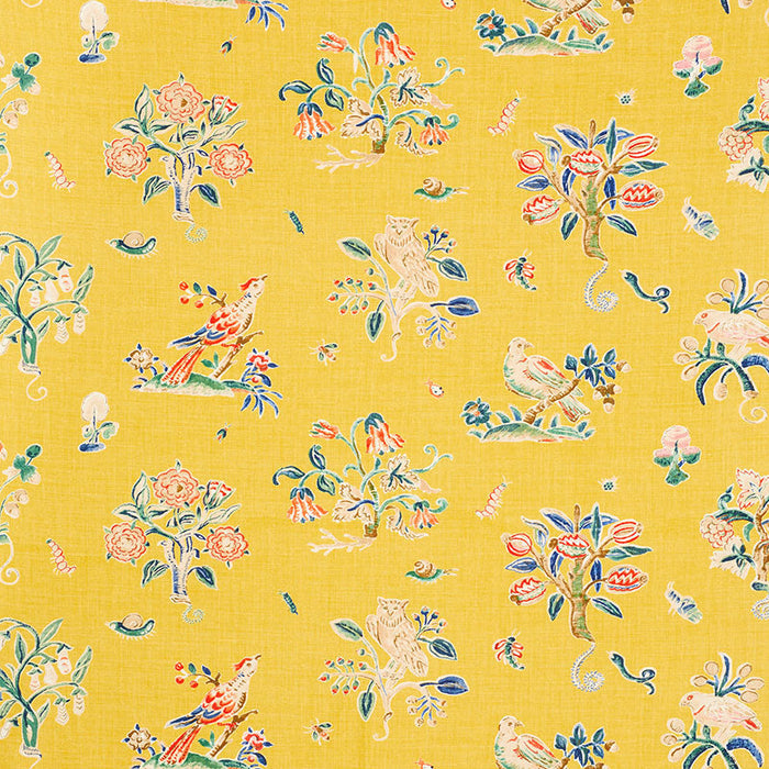 Schumacher Magical Menagerie Yellow Fabric Sample 176751