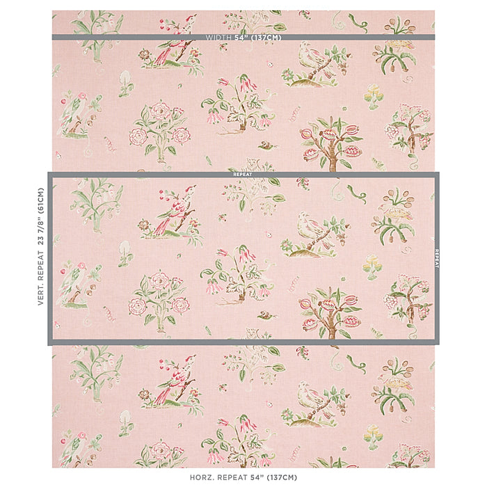 Schumacher Magical Menagerie Blush Fabric 176754